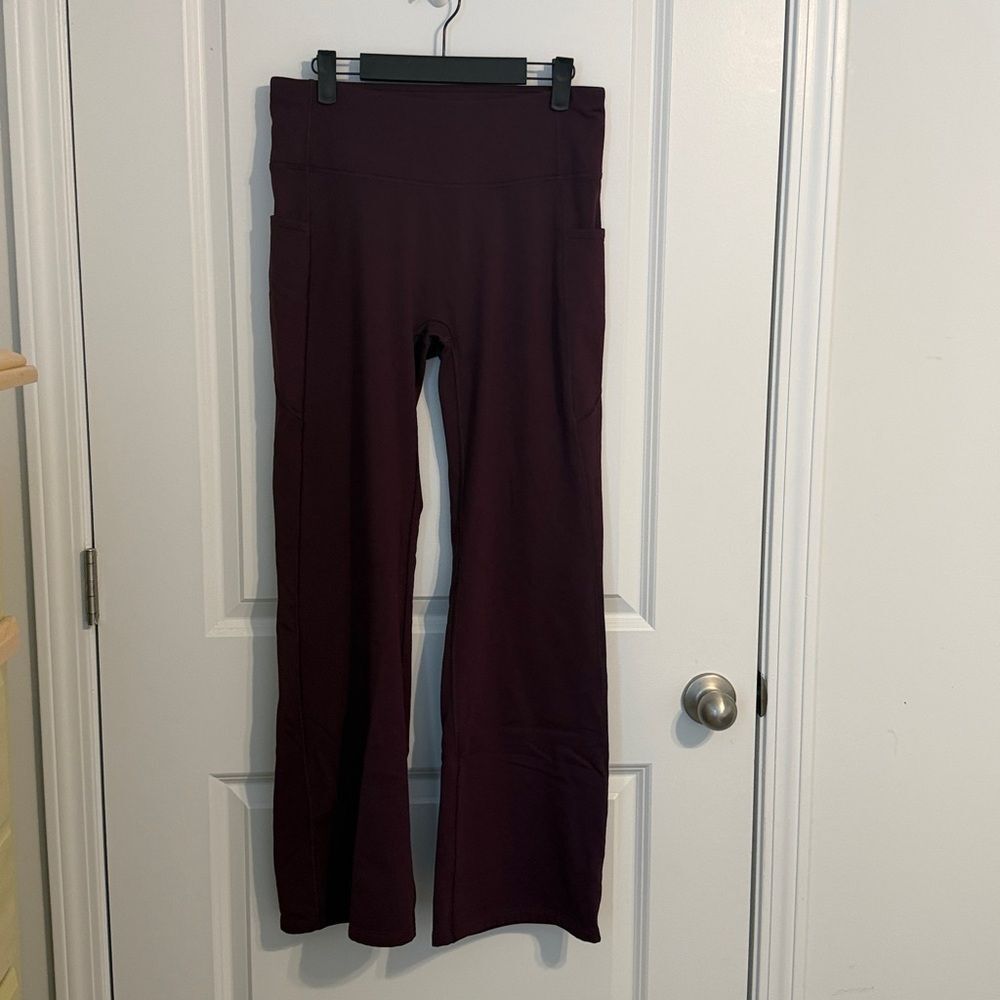 Purple Straight Leg Pants Women’s Casual Pull-On Pants